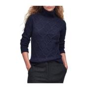 Barbour Blå Roll Neck Sweater Blue, Dam