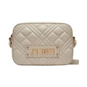 Love Moschino Quiltad Pu Axelväska Elfenben Beige, Dam