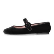 Pretty Ballerinas Svarta Ballerinaskor med Justerbar Rem Black, Dam