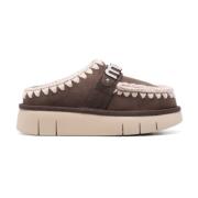 Mou Metal Logo Bounce Clog Sandaler Brown, Dam