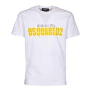 Dsquared2 Svart Bomull Crew Neck T-shirt White, Herr