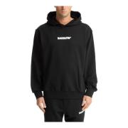 Barrow Mönstrad Logo Bubble Lettering Hoodie Black, Herr