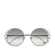 Fendi Vintage Pre-owned Acetat solglasgon Gray, Dam