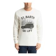 MC2 Saint Barth Abstrakt Multifärgad Ski Lift Sweater White, Herr