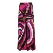 Emilio Pucci Sidens twillbyxor i fuchsia och brun Multicolor, Dam