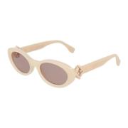 Fendi Elegant Ovala Solglasögon Beige, Unisex