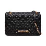 Love Moschino Elegant Quiltad Svart Axelväska Black, Dam