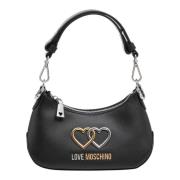 Love Moschino Stilig Hobo-väska med Justerbar Rem Black, Dam