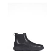 Tod's Svarta Kalvskinn Platta Skor Black, Herr