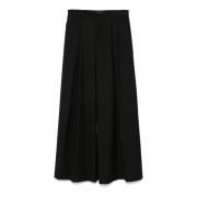 Andamane Svarta Randiga Wide Leg Byxor Black, Dam