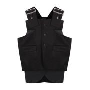 Comme des Garçons Svart Sammet Oversize Jacka Black, Dam