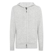 Boggi Milano Cashmere Blend Full-Zip Hoodie Gray, Herr