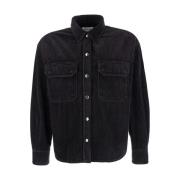 Agolde Svart Denim Jeans Skjorta med Fickor Black, Dam