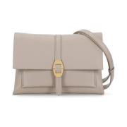 Coccinelle Beige läder axelväska med lock Beige, Dam