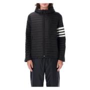 Thom Browne Quiltad Huva Jacka Svart Aw24 Black, Herr