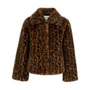 Apparis Leopard Kort Kappa i Brun Brown, Dam