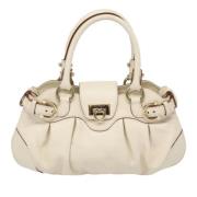 Salvatore Ferragamo Pre-owned Pre-owned Laeder handvskor White, Dam