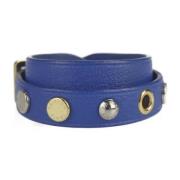 Louis Vuitton Vintage Pre-owned Laeder armband Blue, Dam