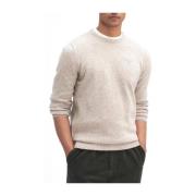 Barbour Essential Tisbury Crew Sweater Beige, Herr