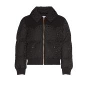 Casablanca Logo Down Jacket Bomber Stickad Elastisk Black, Herr