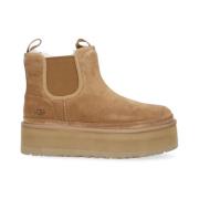 UGG Brun Mocka Ankelboots med Kork Sula Brown, Dam