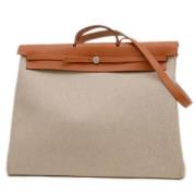 Hermès Vintage Pre-owned Canvas axelremsvskor Beige, Dam