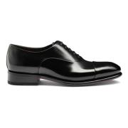 Santoni Läder oxford snörning Black, Herr