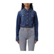 Liu Jo Kort Denimjacka med Slim Fit Blue, Dam