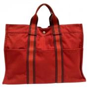 Hermès Vintage Pre-owned Canvas totevskor Red, Dam