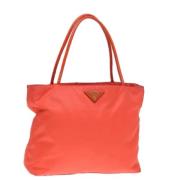 Prada Vintage Pre-owned Nylon handvskor Orange, Dam