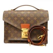 Louis Vuitton Vintage Pre-owned Tyg axelremsvskor Brown, Dam