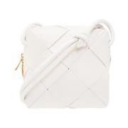 Bottega Veneta Mini Axelväska med Intrecciato Väv White, Dam