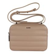 Calvin Klein Vadderad Crossbody-väska i Faux Läder Beige, Dam