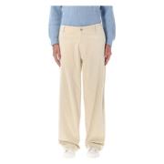 Emporio Armani Beige Corduroy Wide Leg Trousers Beige, Herr