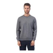 Hugo Boss Grå Crewneck Tröja med Broderad Logotyp Gray, Herr