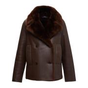 Joseph Shearling Jacka med Calla Stil Brown, Dam