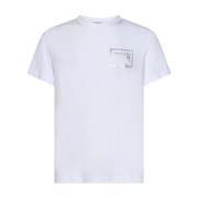 Versace Enfärgad Crewneck T-shirt med präglat logotyp White, Herr