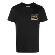 Versace Enfärgad Crewneck T-shirt med präglat logotyp Black, Herr