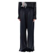 Salvatore Ferragamo Svarta Satinpyjamasbyxor Aw24 Black, Dam