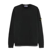 Stone Island Svart Crew Neck Tröja Jersey Textur Black, Herr