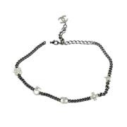 Chanel Vintage Pre-owned Tyg halsband Gray, Dam