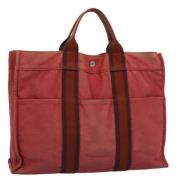 Hermès Vintage Pre-owned Canvas handvskor Red, Dam