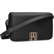 Tommy Hilfiger Svart Läderlook Crossbody Väska Black, Dam