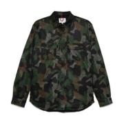 MC2 Saint Barth Camouflage Flanellskjorta med Tryckknappar Multicolor,...