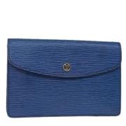 Louis Vuitton Vintage Pre-owned Laeder kuvertvskor Blue, Dam