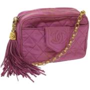 Chanel Vintage Pre-owned Satin chanel-vskor Pink, Dam