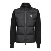 Moncler Quiltad Stickad Kofta Black, Dam