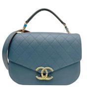 Chanel Vintage Pre-owned Laeder chanel-vskor Blue, Dam