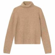 Graumann Chunky Räfflad Turtleneck Tröja Brown, Dam