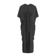 Mare Di Latte Silke V-ringad Kaftan Klänning Black, Dam